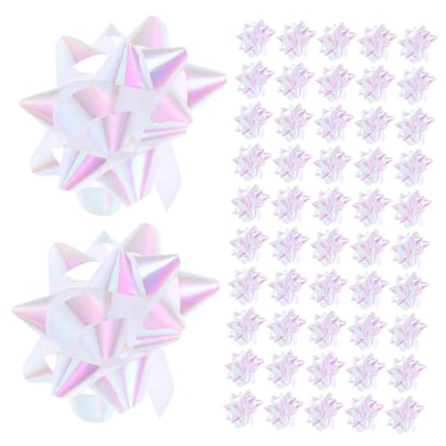 HOODANCOS 100 Stück Stern Blumenband Zeremonie Weihnachtsschleife Dekoration Blumenstrauß Urlaub Braut Autoschleife Weihnachtsbeleuchtung Geburtstagsschleife Kranz Ornamente von HOODANCOS