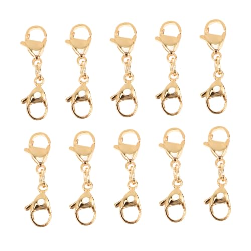 HOODANCOS 10Stücke Karabinerverschlüsse Doppelte Klauen für Schmuckherstellung Robustes Design für Armbänder und DIY Zubehör für Kreative Projekte von HOODANCOS