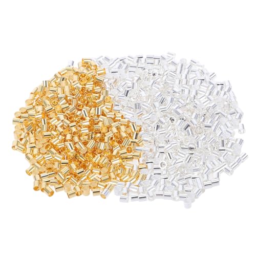 HOODANCOS 10g Crimp Beads Für Schmuckherstellung Gold Und Silber Vielseitige Spacer Perlen Für DIY Armbänder Und Sichere Und Einfache Anwendung Zubehörteile Für Kreative Projekte von HOODANCOS