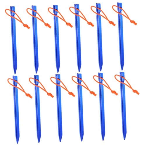HOODANCOS 12 Stück Bodennagel Zeltheringe Gartennägel Metallpfähle Zur Befestigung Von Bodenüberdachungen Zeltnägel Outdoor Zelthering Landschaftsverankerungsspikes Metall von HOODANCOS
