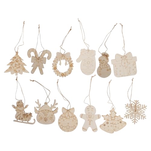 HOODANCOS 12 Stück Holzspäne Dekoration Holz Baumschmuck Malerei Basteln Holz Weihnachts Holzausschnitte Baum Holzausschnitt Basteln Zum Bemalen HOODANCOS 12 Stück Holzspäne Dekoration Holz Baumschmuck Malerei Basteln Holz Weihnachts Holzausschnitte Baum Holzausschnitt Basteln Zum Bemalen von HOODANCOS