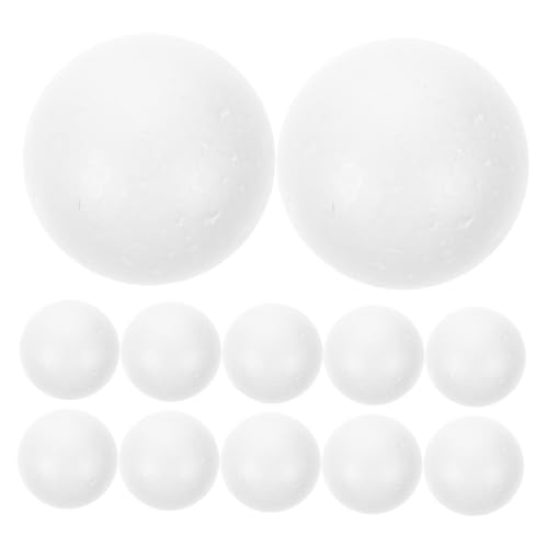 HOODANCOS 12 Stück Schaumkugel Blase Halbkugel-Steckschaum schaumstoffball Polystyrolball Miniatur Blumen- Halbkreis Hälfte runden Ornament Dekoration groß Styroporschaum Weiß von HOODANCOS