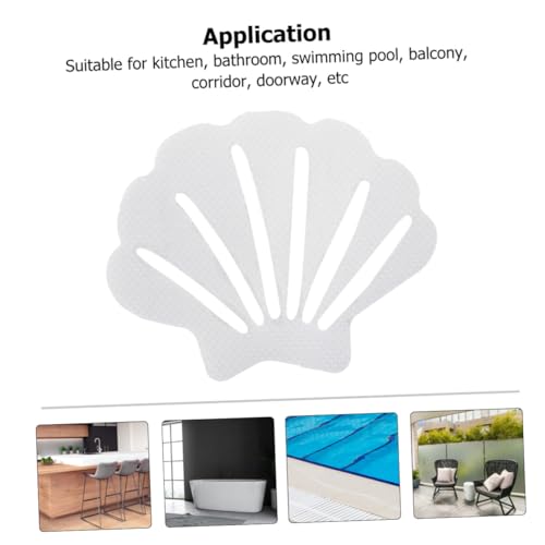HOODANCOS 12 Stück Teiliges Badaufkleber Muschelform Transparent Selbstklebend rutschfeste Bodenaufkleber für Dusche Badewanne Fliesen Sicherheitsstreifen für Familie Badezimmer von HOODANCOS