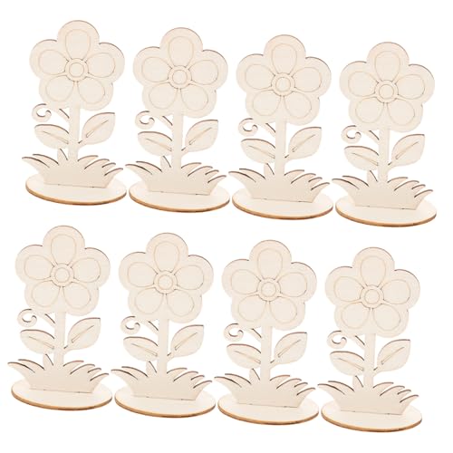 HOODANCOS 12 Stück Teiliges Diy Holzblumen Bastelset Unbehandelte Holzblumen zum Bemalen für Bastelprojekte und für Frühling Hochzeiten und Feiern von HOODANCOS