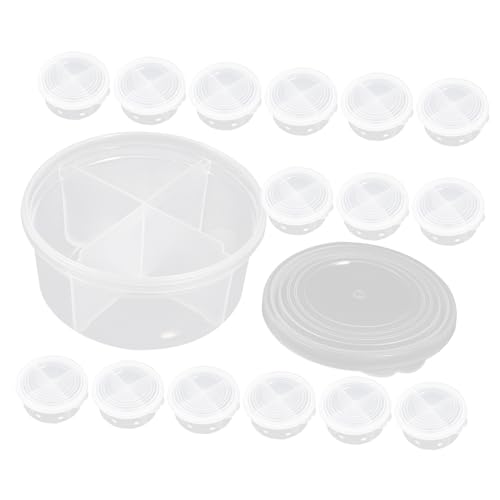 HOODANCOS 12 Stück Teiliges Transparentes DIY Aufbewahrungsboxen für Süßigkeiten Snacks und Knetmasse Runde Fächer Boxen Küche und Büro von HOODANCOS