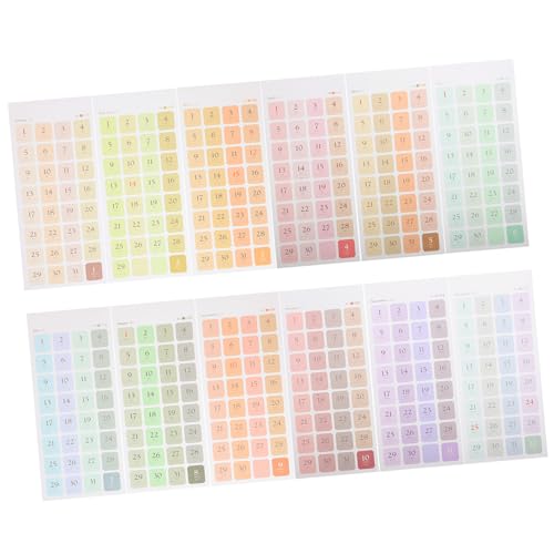 HOODANCOS 12Blätter Monats Indexaufkleber für Haushaltsplaner DIY Kalender Tabs Farbenfrohe Notizblock Sticker für Einfache Planung und Organisation HOODANCOS 12Blätter Monats Indexaufkleber für Haushaltsplaner DIY Kalender Tabs Farbenfrohe Notizblock Sticker für Einfache Planung und Organisation von HOODANCOS