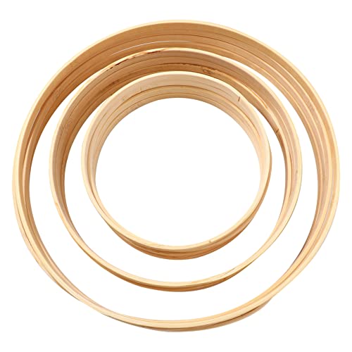 HOODANCOS 12stücke Bambusringe Zum Basteln Kreisreifen Für Makramee Dekoration Blumenkranz Türkranz Wandbehang Fensterdekorationen Holzreifen Holzringe Für DIY-projekte von HOODANCOS