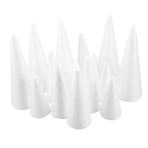 HOODANCOS 15 Stück Schaumkegel für DIY Weihnachtsbaum Bastelmaterial Verschiedenen für Kreative Weihnachtsdekorationen und Bastelprojekte von HOODANCOS