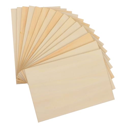 HOODANCOS 15 Stück Teiliges Rechteckige Balsaholzplatten zum Gravieren und Basteln Unbehandelte Holzscheiben mit Glatter Oberfläche für DIY Dekoration und Holzschilder Gravur HOODANCOS 15 Stück Teiliges Rechteckige Balsaholzplatten zum Gravieren und Basteln Unbehandelte Holzscheiben mit Glatter Oberfläche für DIY Dekoration und Holzschilder Gravur von HOODANCOS