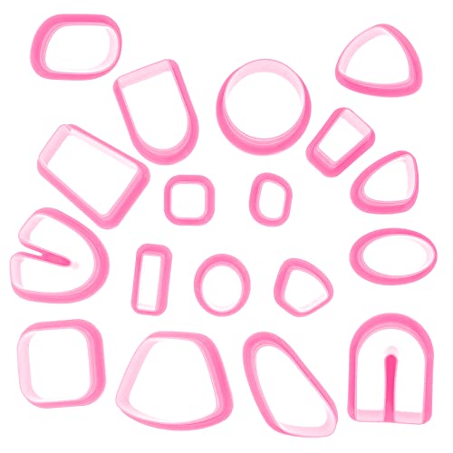 HOODANCOS 18 Stück Polymer Clay Ohrringe Machen Ausstecher Für Selbstgemacht Ton Schmuck Kunststoff Cutter Formen in Pink Für Kreative Bastelprojekte Für Geschenke Zu Weihnachten von HOODANCOS