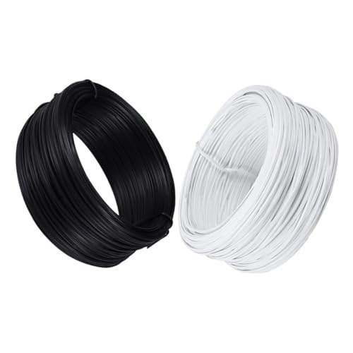HOODANCOS 2 Rollen Pvc beschichteter Gartendraht Weiß und Schwarz Rostbeständiger Pflanzendraht für Bindung Stabiles Vielseitiges Drahtseil für Garten Bau und Handwerk HOODANCOS 2 Rollen Pvc beschichteter Gartendraht Weiß und Schwarz Rostbeständiger Pflanzendraht für Bindung Stabiles Vielseitiges Drahtseil für Garten Bau und Handwerk von HOODANCOS