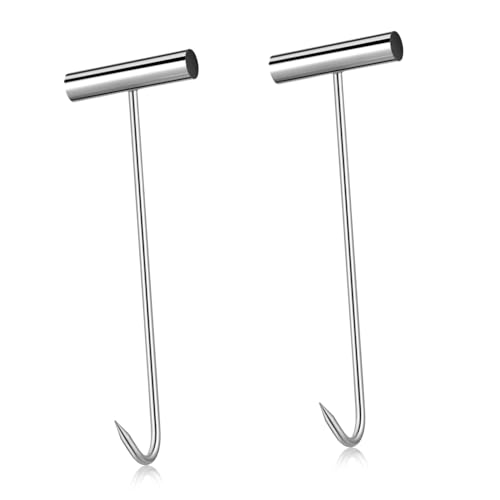 HOODANCOS 2 Stk. Manhole Cover Lifting Keys aus Rostfreiem Stahl T-förmige Drainageabdeckungs-haken Rutschfeste Robuste Abdeckheber für Kanal Rolltore Vielseitiges Wartungswerkzeug von HOODANCOS