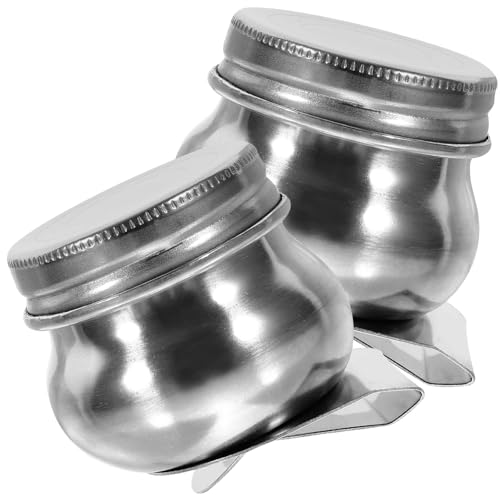 HOODANCOS Öl Palette Tasse 2 Stück mit Deckel Tragbarer Künstlerpalettenbecher für Ölgemälde und Aquarell Multifunktions Farbbehälter für Pinselreinigung und Pigmentmischung von HOODANCOS