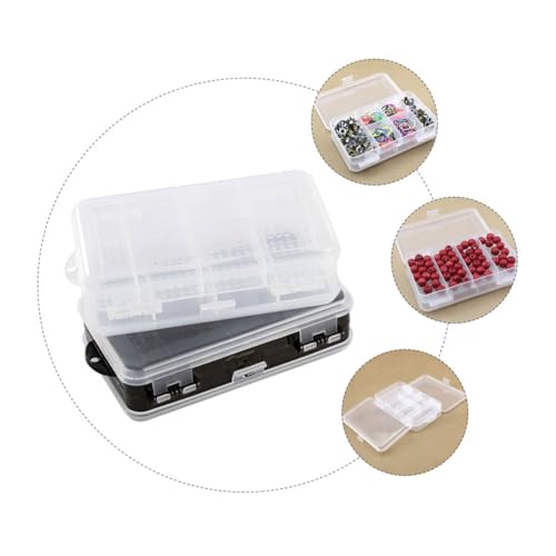 HOODANCOS 2 Stück Doppelseitige Aufbewahrungsbox mit Fächern Transparente Kunststoff Sortierbox Flexibler Desktop Organizer mit Flexiblem Verschluss zur Schmuck und Perlenaufbewahrung HOODANCOS 2 Stück Doppelseitige Aufbewahrungsbox mit Fächern Transparente Kunststoff Sortierbox Flexibler Desktop Organizer mit Flexiblem Verschluss zur Schmuck und Perlenaufbewahrung von HOODANCOS