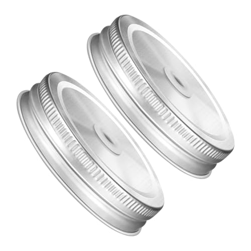 HOODANCOS 2 Stück Edelstahl Einmachglasdeckel mit Strohloch Luftdichte Schraubdeckel mit Silikonring Wiederverwendbare Mason Jar Deckel für Trinkgläser und Vorratsgläser Auslaufsicher HOODANCOS 2 Stück Edelstahl Einmachglasdeckel mit Strohloch Luftdichte Schraubdeckel mit Silikonring Wiederverwendbare Mason Jar Deckel für Trinkgläser und Vorratsgläser Auslaufsicher von HOODANCOS