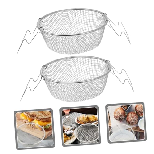 HOODANCOS 2 Stück Edelstahl Frittierkorb Hitzebeständig Langer Griff Vielseitiger Pommes Frites Korb für Gemüse Fleisch Fisch Frittiert und Gesiebt HOODANCOS 2 Stück Edelstahl Frittierkorb Hitzebeständig Langer Griff Vielseitiger Pommes Frites Korb für Gemüse Fleisch Fisch Frittiert und Gesiebt von HOODANCOS