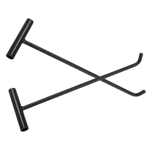 HOODANCOS 2 Stück Edelstahl Schachtdeckelhaken T Haken Manhole Cover Lifter Schwerlast Rostfrei Korrosionsbeständig Komfortabler Griff Langlebig Praktisch für Kanaldeckel Öffnung von HOODANCOS