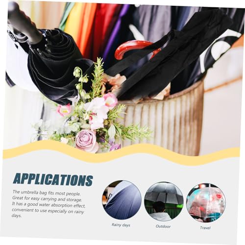 HOODANCOS 2 Stück Lange Regenschirmhüllen Wasserabsorbierend Schutzhüllen für Umgekehrte Regenschirme Praktischer Regenschutz und Tragebeutel für Nasse Tage von HOODANCOS