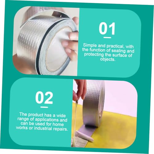 HOODANCOS 2 Stück Selbstklebendes Aluminium dichtungsband Starkes Wasserdichtes Reparaturband für Dach Rohre Abdichtungs Reparaturklebeband HOODANCOS 2 Stück Selbstklebendes Aluminium dichtungsband Starkes Wasserdichtes Reparaturband für Dach Rohre Abdichtungs Reparaturklebeband von HOODANCOS