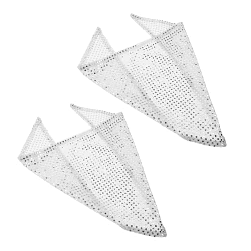 HOODANCOS 2 Stück Silberne Hunde Halstücher mit Pailletten Dreieckige Netz Bandanas aus Hautfreundlichem Polyester für Mittelgroße Hunde Modische Haustierdekoration für Aufnahmen Partys und HOODANCOS 2 Stück Silberne Hunde Halstücher mit Pailletten Dreieckige Netz Bandanas aus Hautfreundlichem Polyester für Mittelgroße Hunde Modische Haustierdekoration für Aufnahmen Partys und von HOODANCOS