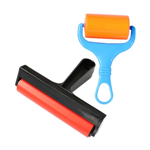 HOODANCOS 2 Stück Teiliges Gummi Roller für Ölmalerei und Drucktechnik Großer und Kleiner Kunststoffroller Gleichmäßiger Druck Vielseitig für Leinwand Kunsthandwerk und DIY Diamantmalerei von HOODANCOS