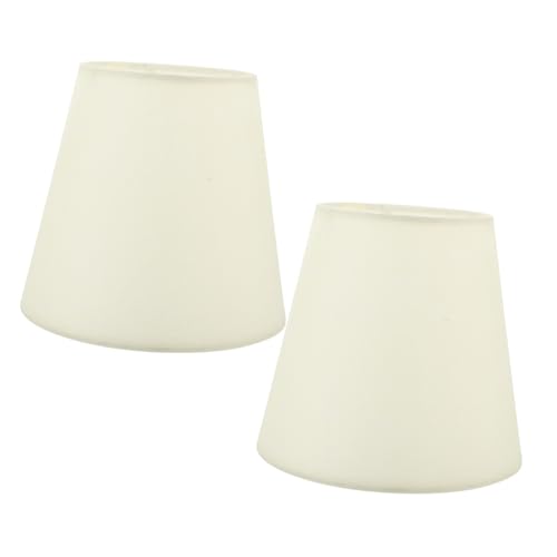 HOODANCOS 2 Stück Teiliges Stoff Lampenschirm Beige Langlebiger Metallrahmen Praktische Lampenabdeckung Ersatz für Kronleuchter und Wandlampen Einfache Montage Geeignet für Schlafzimmer und von HOODANCOS