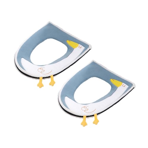HOODANCOS 2 Stück Teiliges Toilettensitz Polster mit Griff Dicke Warme Toilettenauflage mit Eleganter Stickerei Waschbar Passend für Standard toilettendeckel für Senioren und Wintergebrauch von HOODANCOS