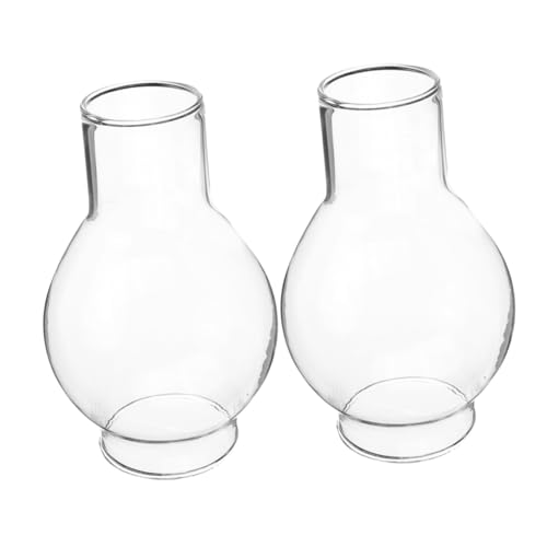 HOODANCOS 2 Stück Transparenter Glas Kerzenschirm Winddichtes Hohes Kerzenzylinderschutzrohr für Stabile Flamme Dekorativer Kerzenhalter für Tisch und Hochzeit von HOODANCOS