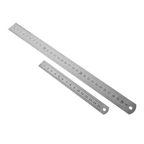 HOODANCOS 2 Stück doppelseitiges abgestuftes Lineal Regel Gerades Lineal zeichnen Metall-Linear Metall Lineal multifunktionswerkzeug präzises Lineal multifunktionales Linealwerkzeug Silver HOODANCOS 2 Stück doppelseitiges abgestuftes Lineal Regel Gerades Lineal zeichnen Metall-Linear Metall Lineal multifunktionswerkzeug präzises Lineal multifunktionales Linealwerkzeug Silver von HOODANCOS