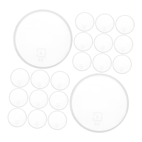 HOODANCOS 20 Stück Kleberspender Quilling-Klebeplatte aus Papier Zweck klare Klebeplatte kleines rundes Tablett Werkzeug runde Leimspenderplatten Klebetablett für Papierquilling Plastik Weiß von HOODANCOS