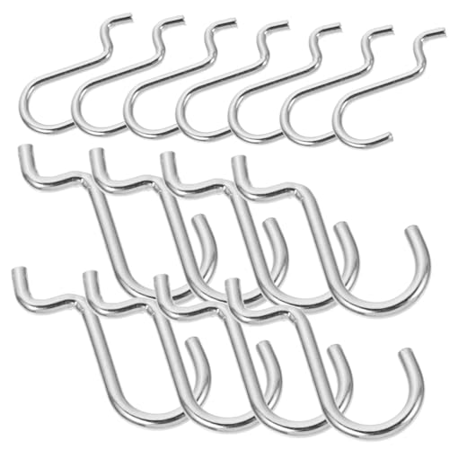 HOODANCOS 20 Stück Teiliges Metall Pegboard Haken Rostfrei Hohe Tragfähigkeit Kompakt und Langlebig für Werkstatt Garage Ladengeschäft und Werkzeugaufbewahrung von HOODANCOS