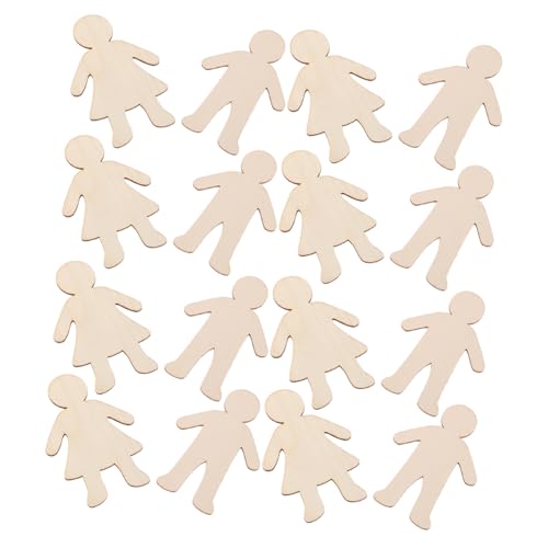 HOODANCOS 20 Stück Teiliges Unbemalter Holzfiguren für Diy Projekte Blanko Holzformen für Malen und Basteln für Kreative Kunstprojekte und Geburtstagsfeiern von HOODANCOS
