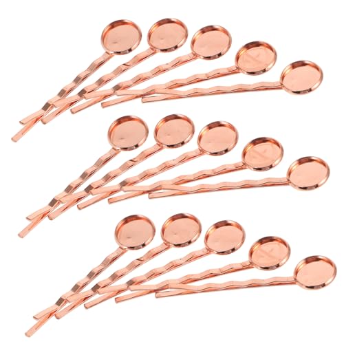 HOODANCOS 20Stücke Runde Lünettenschalen Haarspangenbasis Blanko Tablett Haarklammer Für DIY Haarschmuck Roségold Farbton Für Haarclips Und Bastelprojekte von HOODANCOS