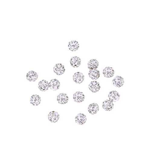 HOODANCOS 20stücke Runde Bohrkugeln Mit Geraden Löchern Strass-abstandsperlen Kristall-polsterperlen Diy-perlen Schmuckzubehör Weiß HOODANCOS 20stücke Runde Bohrkugeln Mit Geraden Löchern Strass-abstandsperlen Kristall-polsterperlen Diy-perlen Schmuckzubehör Weiß von HOODANCOS