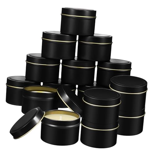 HOODANCOS 24 Stück Schwarze Runde Metalldosen Kerzengläser mit Deckel für Kerzengießen Vielseitige Leere Behälter zur Kerzenherstellung und Aufbewahrung von Schmuck Süßigkeiten HOODANCOS 24 Stück Schwarze Runde Metalldosen Kerzengläser mit Deckel für Kerzengießen Vielseitige Leere Behälter zur Kerzenherstellung und Aufbewahrung von Schmuck Süßigkeiten von HOODANCOS