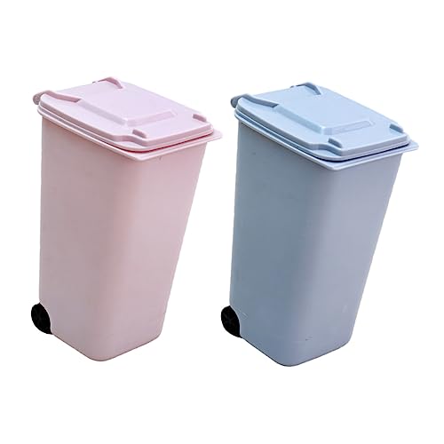 HOODANCOS 2Stücke Tischmülleimer Pack mit Deckel Dekorativer Desktop Abfalleimer für Büro und Zuhause Langlebiges und Sicheres Material Stilvolles Design von HOODANCOS