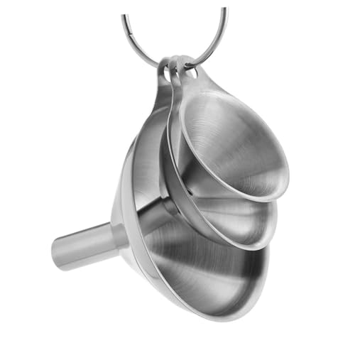 HOODANCOS 3 Stück Edelstahl Küchen Trichter mit Integriertem Sieb Praktischem Griff Polierter Oberfläche für Öl Sojasauce Küchenflüssigkeiten Langlebig und Einfach zu Verwenden HOODANCOS 3 Stück Edelstahl Küchen Trichter mit Integriertem Sieb Praktischem Griff Polierter Oberfläche für Öl Sojasauce Küchenflüssigkeiten Langlebig und Einfach zu Verwenden von HOODANCOS