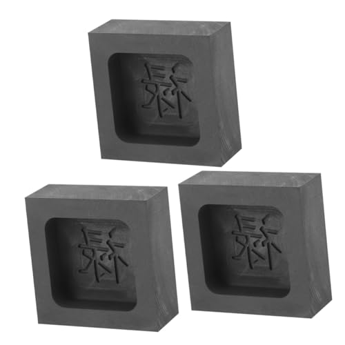 HOODANCOS 3 Stück Graphittiegel Graphitform schmelzen Barren Werkzeug Gussblockform Ingotform Gussform Barfenformen Münzform aus Graphit Graphitguss Kokille aus Graphit Schwarz von HOODANCOS