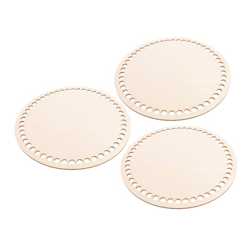HOODANCOS 3 Stück Holz Bodenplatte für Häkelkorb Mini DIY Strickrahmen für Anfänger Runder Holz Boden Durchmesser für Handarbeiten Tragbar und Vielseitig Einsetzbar von HOODANCOS