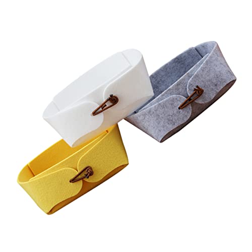 HOODANCOS 3Stücke Felt Storage Box Faltbare Aufbewahrungsbox für Schmuck Kleinteile Desktop Organizer für Zuhause Büro Praktischer Aufbewahrungskorb Farben von HOODANCOS