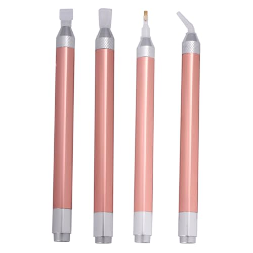 HOODANCOS 4 Stück Teiliges Diamond Drawing Pen mit LED Licht Langlebiger Aluminiumlegierungskörper Praktisches DIY Werkzeug für Kreuzstich Stickerei und Diamantmalerei Vielseitiges von HOODANCOS