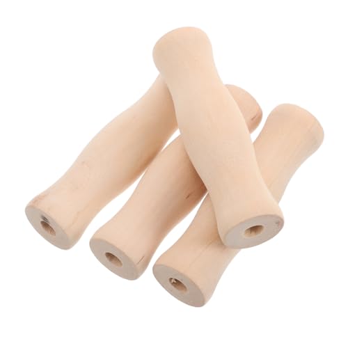 HOODANCOS 4 Stück Teiliges Holzgriff für Grill und Küche Hitzebeständige Rutschfeste Griffe Ersatz für Bbq Vielseitig für Camping Outdoor Kochen Langlebige Küchenutensilien Holzgriffe von HOODANCOS