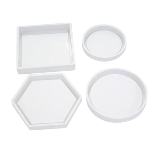 HOODANCOS 4 Stück Teiliges Silikonform für Kreative DIY Untersetzer Praktische Epoxidharz Gießform Vielseitig Verwendbar Leicht zu Entformen und Reinigen für Individuelle Cup Mat Designs von HOODANCOS