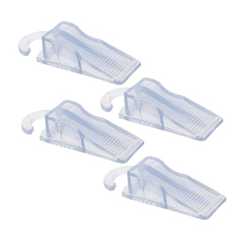 HOODANCOS 4 Stück Teiliges Türkeil Transparentem Rutschfestem Gummi mit Haken Winddichter Anti-kollisions Türstopper für Glas- Holz Industrietüren ohne Bohren Vielseitig und Sicher von HOODANCOS