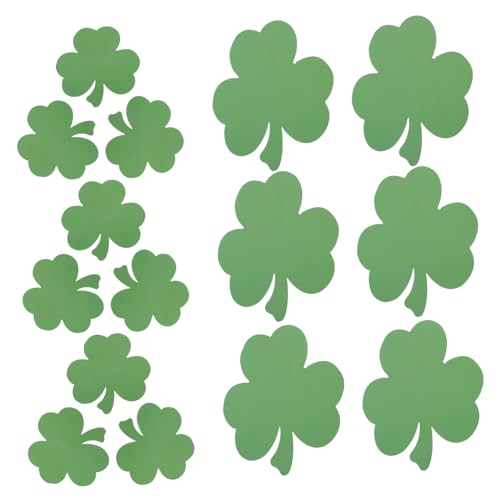 HOODANCOS 40 Stück Teiliges St Patricks Day Kleeblatt Papier Deko mit Grünen Shamrock Cutouts und Klebepunkten Leichte Wanddekoration für Klassenzimmer Partys Bulletin Boards und Fenster von HOODANCOS