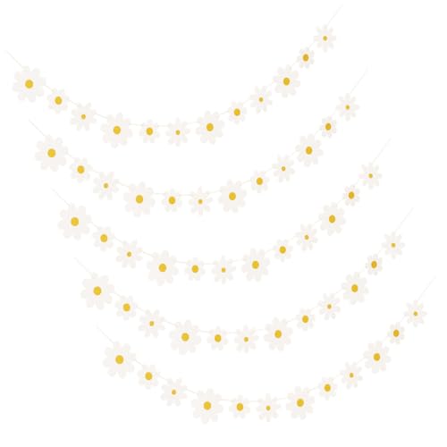 HOODANCOS 5 Stück Daisy Latte Art Geburtstagsparty Girlanden Blumengirlande Süßes Daisy Banner Daisy Girlande Topper Stoff Raumdekor Daisy Dekorationen Blumen HOODANCOS 5 Stück Daisy Latte Art Geburtstagsparty Girlanden Blumengirlande Süßes Daisy Banner Daisy Girlande Topper Stoff Raumdekor Daisy Dekorationen Blumen von HOODANCOS