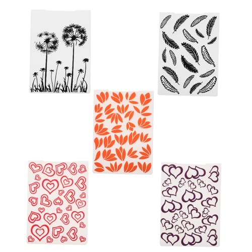 HOODANCOS 5 Stück Prägeschablone Vorlage zur Kartenherstellung Prägefolder für die Kartenherstellung Ordner Scrapbooking-Stanzlinge Sammelalbum Prägeplatte Scrapbooking-Dekorvorlagen Plastik von HOODANCOS