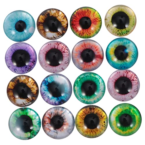 HOODANCOS 50stücke Glas-Patches Augenform Schmuckmaterial Für Kreative Bastelprojekte Gemischte Muster von HOODANCOS