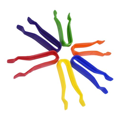 HOODANCOS 6 Stück Teiliges Bunte Kunststoff Pinzetten für Basteln Ergonomisch Leichter Griff Präzise DIY Handwerkszubehör für Perlen Sticker und Kleine Gegenstände von HOODANCOS