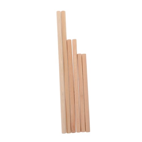 HOODANCOS 6 Stück Teiliges Holzstäbe für Wandteppiche Runde DIY Webstäbe Buchenholz Geeignet für Bastelarbeiten und Dekorationen Wohnräumen von HOODANCOS